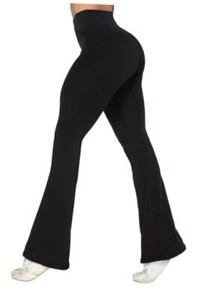 Womens Flare Leggings with Tummy Control Medium 30" Height: 5'21" - 5'4" Black - Picture 1 of 7