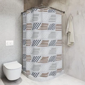 Scandinavian Minimalist Print Fabric Shower Curtain, Bathroom Decor Gift - Picture 1 of 6