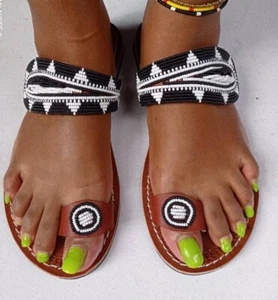 African beaded sandles/slippers - Picture 1 of 1