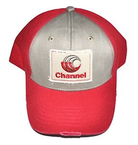 Channel Red and Tan Strapback Adjustable Hat Agriculture Farming 