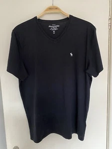 MENS BLACK ABERCROMBIE & FINCH V NECK T SHIRT XTRA LARGE - Picture 1 of 9