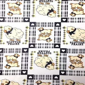 1/2 Metre Scottish Sheep Square Patchwork Heart Sewing Quilting Fabric - Picture 1 of 3