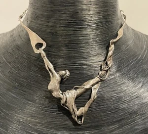 Harriet Forman Barrett Moderno Brutalista Collar Bailarina Plata de Ley - Imagen 1 de 5