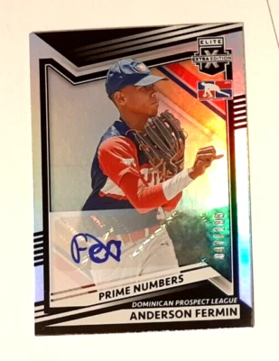 2022 Elite Extra Edition Prime Numbers Sigs #179 Anderson Fermin Rc Auto #47/185 - Image 1 of 3