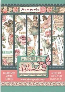 Stamperia - WONDERLAND - WASHI PAD ADHESIVO A5 - 14,8 cm x 21 cm, Unicornio, Hada - Imagen 1 de 10