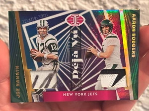 2023 Panini Illusions Joe Namath Aaron Rodgers Déja Vu Dual Patch /25 Jets - Bild 1 von 2