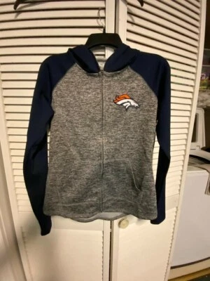 Denver Broncos G-III 4her Woman's full zipper hoodie. Thumb hole cuffs. Size: SM - Image 1 of 3
