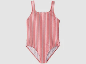 $58 Seafolly Kids Girls Pink White Tripical Vibes 80's One-Piece Swimsuit Sz 14 - Picture 1 of 1