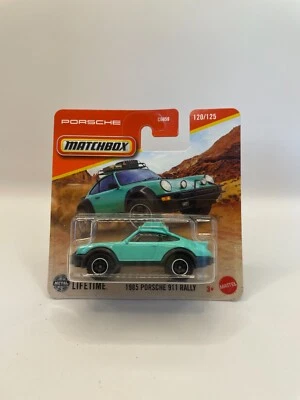 2025 Matchbox 1985 Porsche 911 Rally Teal Green MBX 120/125 Short card - Image 1 of 2