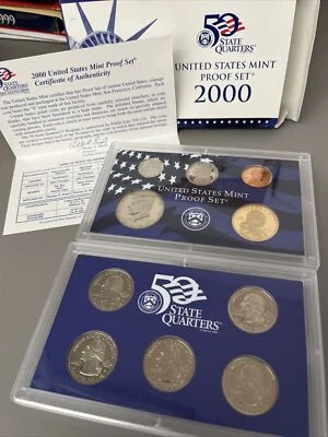 2000 S 🇺🇸 US Mint Proof Set - 5 State Quarters - 5 Coin Annual Set OGP COA - Image 1 of 4