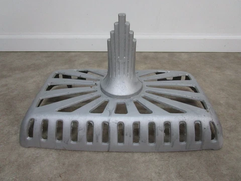 Antique wood coal parlor stove cast iron top grate with decorative finial Vtg Cover