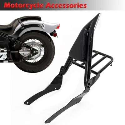 Se adapta a Yamaha V Star XVS 400 650 1998-2013 respaldo clásico barra Sissy portaequipajes Foto 1 de 4