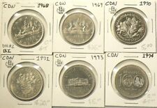 1968 to 1974 Canada $1 Unc Lot of 6 #4219z