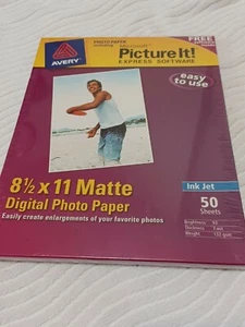 Avery Picture It Express Software 8 1/2 ×11 Matte Digital Photo Paper Free Ship - Picture 1 of 4