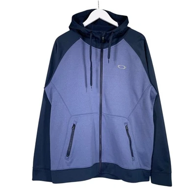 Oakley Software Zip Hoodie Large Mens Blue Fleece Lined Tech O Logo Vintage Y2K - Image 1 of 4