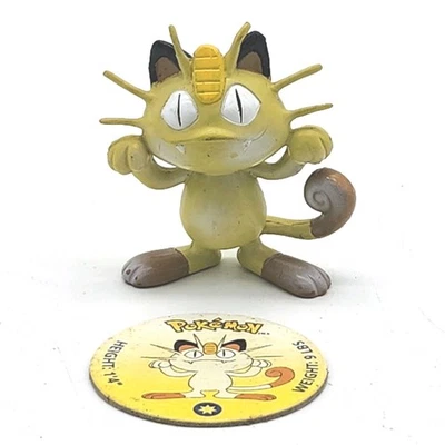 1999 Meowth w/ Collector Token TOMY Pokemon Figure CGTSJ Nintendo 2" Vintage - Image 1 of 4