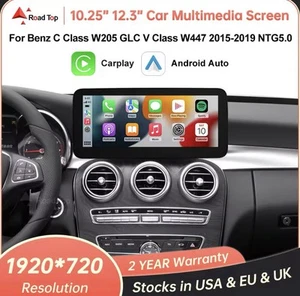 10.25" NTG5.0 Screen Upgrade Carplay Android Auto For Mercedes C GLC V Class - Picture 1 of 18
