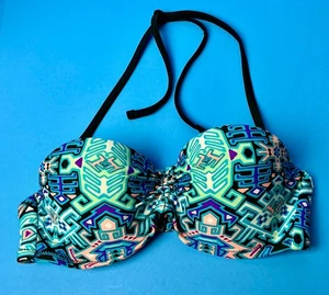 XHILARATION SUMMER HALTER TOP PUSH UP SWIM BEACH POOL BIKINI TOP SIZE S - Picture 1 of 4