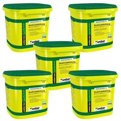 SAINT-GOBAIN WEBER GMBH 5 x weber.tec Superflex D24 sellado reactivo betún recubrimiento grueso de 24 kg
