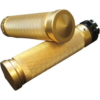 1980-2021 Harley Accutronix GR100-K5 Brass Knurled Grips 1" Dual Cable - Image 1 of 2