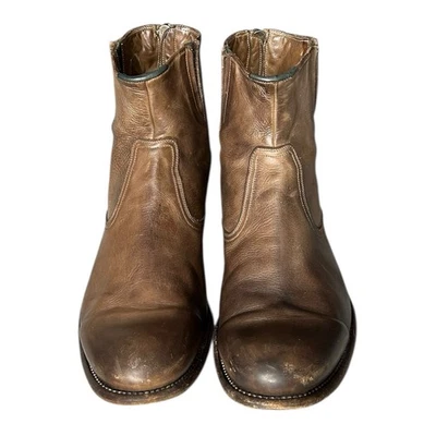 Paul Smith Botas de Cuero Oreja Roja Zapatos 10.5 Hecho en Italia Marrón Cremallera Cremallera Foto 1 de 4