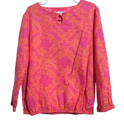 Camisa Lilly Pulitzer Niñas Jubileo Rosa Naranja Loopy Talla 8 Foto 1 de 4