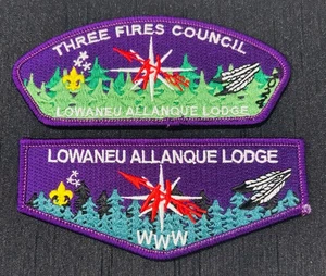BOY SCOUT OA LOWANEU ALLANQUE 41 BSA THREE RIVERS NOAC 2024 FLAP CSP 2-PATCH - Picture 1 of 2