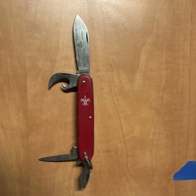 Official Boy Scout Knife Vtg Imperial Prov RI USA 4 Blade Red Pocket Knife - Image 1 of 4