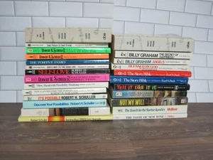 Huge Lot of 25 Christian Books Robert Schuller Billy Graham 1970s - Picture 1 of 16