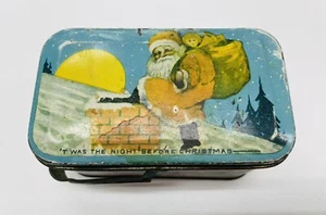 SANTA CLAUS TWAS THE NIGHT BEFORE CHRISTMAS TINDECO CANDY TIN - Picture 1 of 9