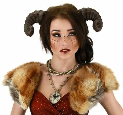 SATYR DRAGON HORNS Costume Headpiece Ram Goat Sheep Pan Faun Greek Mythical Horn - Image 1 of 4