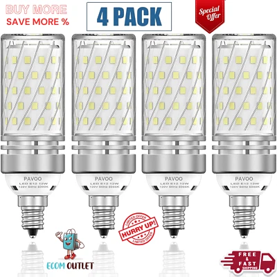 E12 LED Light Bulbs, 12W LED Candelabra Bulbs 100 Watt Equivalent 1200LM, 6000K - Image 1 of 4