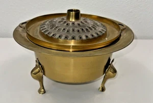 Vintage koreanischer Messing Hot Pot Feuerschale Dampfgarer Grill Ofen Kochen Sin Sul Ro - Bild 1 von 12