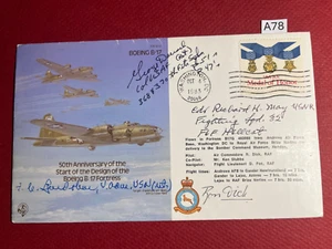 A78 FDC 50th Ann Start Design of Boeing B-17 Fortress RAF B32 Sign: Doersch, May - Picture 1 of 7