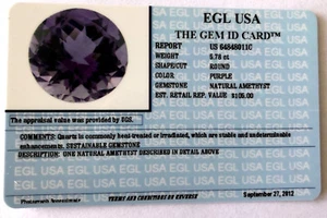 EGL USA 5.78 CT LOOSE NATURAL GEMSTONE PURPLE AMETHYST ROUND FEBRUARY BIRTHSTONE - Picture 1 of 6
