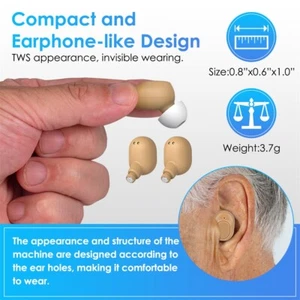 16-Channel Bluetooth Hearing Aids 8 Volume Levels Portable Charging Comfortable - Picture 1 of 10