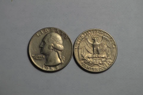 1969 P BETTER GRADE CIRCULATED WASHINGTON QUARTER #NM Cover
