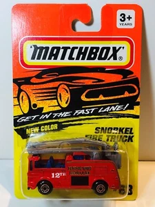 MATCHBOX MB63 SNORKEL FIRE TRUCK RED with  GOLD OUTLINE DECO - Picture 1 of 1