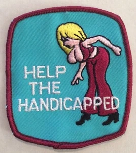Help The Handicapped Vintage Patch lustige Ratte Hot Rod große Boobs Tits 70er Jahre Neu aus altem Lagerbestand - Bild 1 von 3