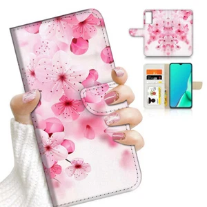 ( For Samsung S21 FE ) Wallet Case Cover AJ23779 Cherry Bloom Flower - Photo 1 sur 7