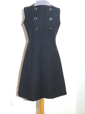 Vestido Original años 60 negro mezcla lana con chaqueta MED  Foto 1 de 4