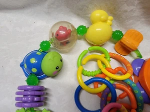 Assorted Rattle Teether Fine Motor Skills Baby Toddler Bright Colored Toys - Picture 1 of 3
