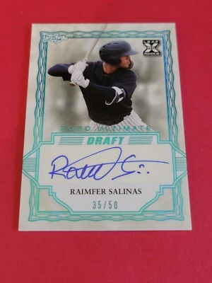 RAIMFER SALINAS 2020 LEAF ULTIMATE DRAFT BASEBALL - XRC ROOKIE RC AUTOGRAPH /50 - Image 1 of 2