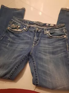 Miss Me Jeans Women’s Distressed Easy Boot Logo JE104EL Denim Size 29  - Picture 1 of 10