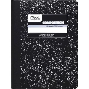 Composition, Wide Ruled Comp Book, Writing Journal Notebook with Lined Paper, - Picture 1 of 8