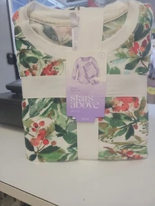 Women's Thermal Pajama Set - Stars Above Holly Berry Size Large - Picture 1 of 1