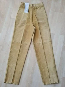 SMH Womens High Rise Pants Size 6 Crochet Patchwork Leather Straight Leg Lined  - Picture 1 of 7