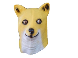 New Shiba Inu Latex Animal Mask Halloween Funny Cute Creepy Costume Prop - Picture 1 of 5