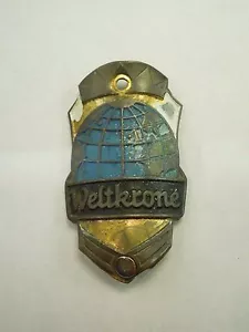 Vintage Weltkrone Globe Fahrradkopf Abzeichen Emblem Logo - Bild 1 von 7