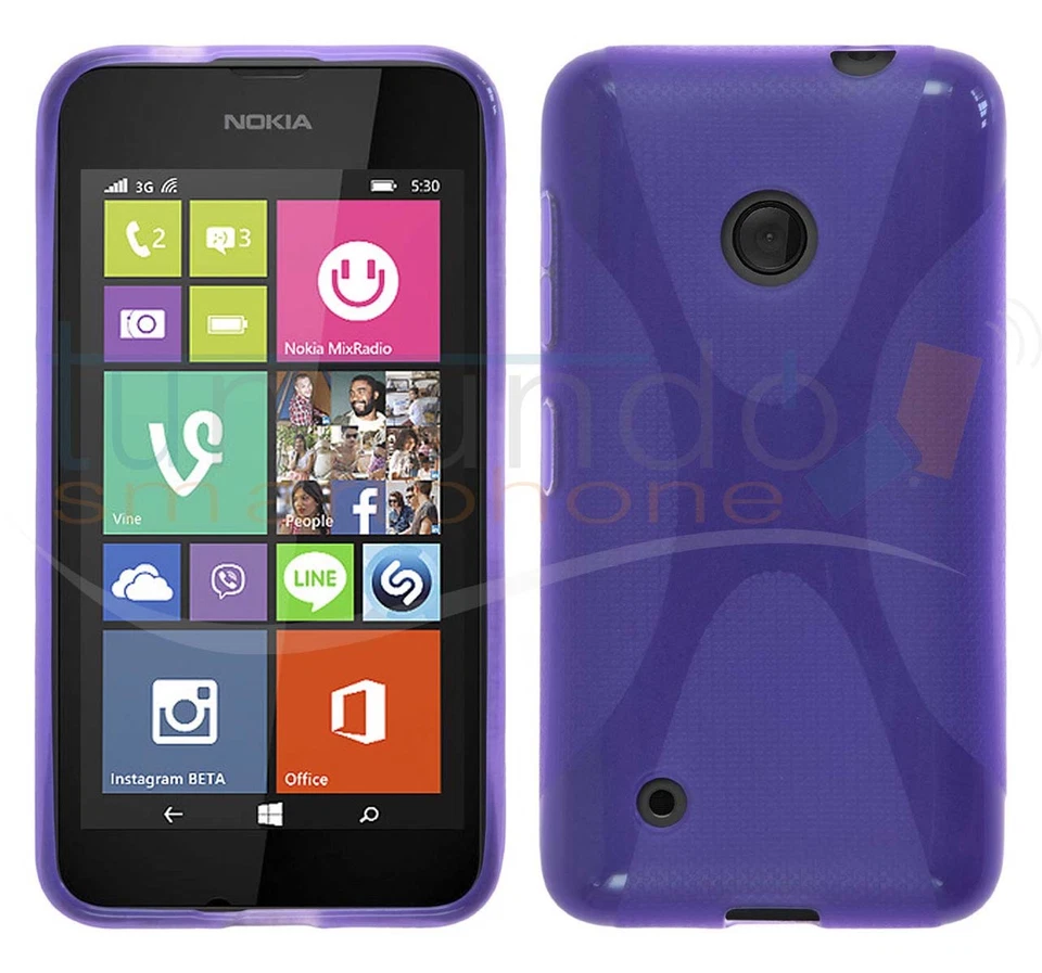 Funda Di Gel Tpu X-Line Morada Per Nokia Lumia 530 In Spagna Case - Immagine 1 di 1
